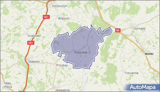 Gmina Radziłów, powiat grajewski, województwo podlaskie na mapie Targeo