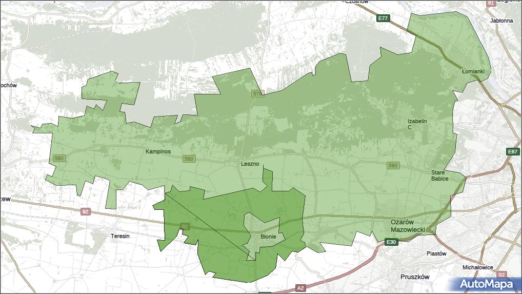 Gmina Błonie, powiat warszawski zachodni, województwo mazowieckie na