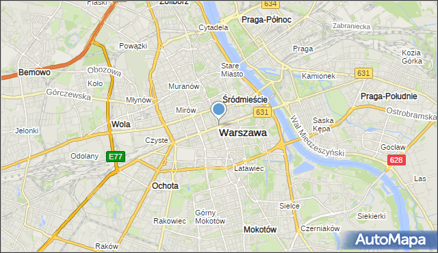 mapa Warszawy, Warszawa na mapie Targeo