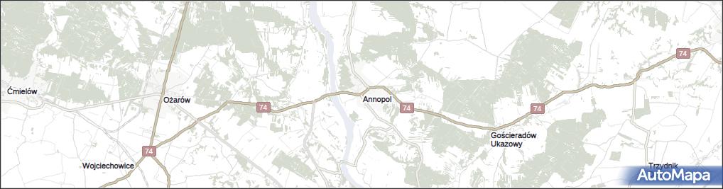 mapa Annopol gmina Annopol, Annopol gmina Annopol na mapie Targeo