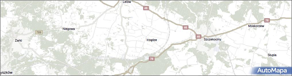 Mapa Irządze, Irządze powiat zawierciański na mapie Targeo
