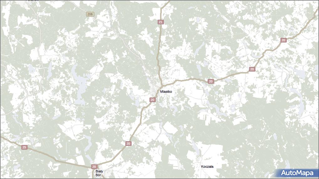 Mapa Miastko, Miastko powiat bytowski na mapie Targeo
