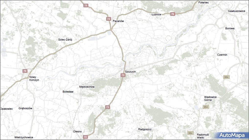 Mapa Szczucin, Szczucin na mapie Targeo