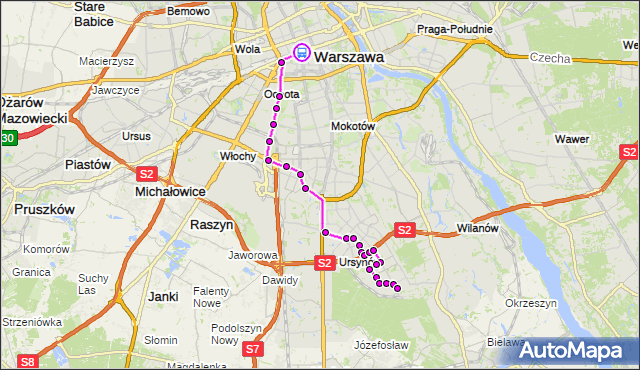 Rozkład jazdy autobusu 504 na przystanku DW.CENTRALNY 02. ZTM Warszawa na mapie Targeo