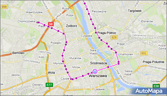 Rozkład jazdy autobusu 22 na przystanku MUZEUM NARODOWE 05. ZTM Warszawa na mapie Targeo